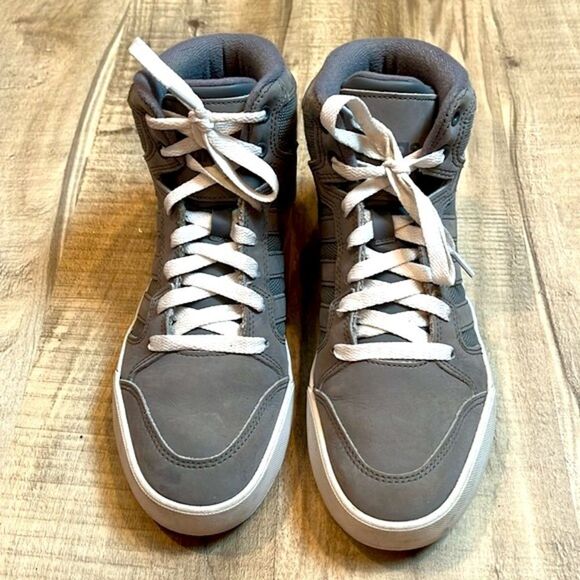 Adidas hi tops Neo Ortholite leather suede gray sz 7 (womens 8) good condition - Picture 3 of 9